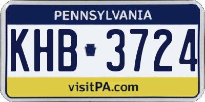 PA license plate KHB3724