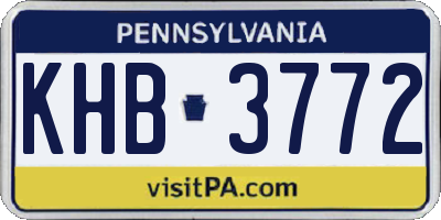 PA license plate KHB3772