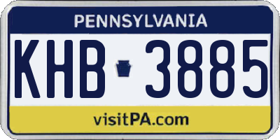 PA license plate KHB3885