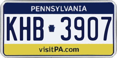 PA license plate KHB3907