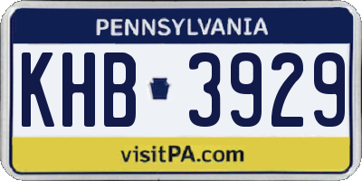 PA license plate KHB3929