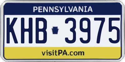PA license plate KHB3975