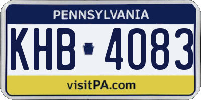PA license plate KHB4083