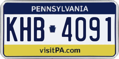 PA license plate KHB4091