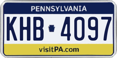 PA license plate KHB4097