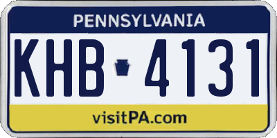 PA license plate KHB4131