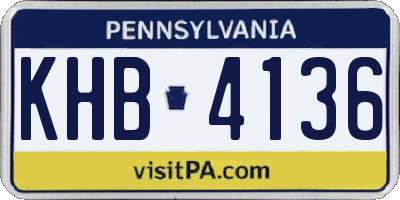 PA license plate KHB4136
