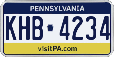 PA license plate KHB4234