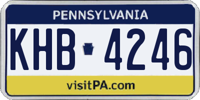 PA license plate KHB4246