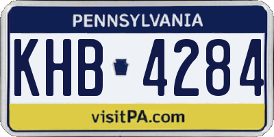PA license plate KHB4284