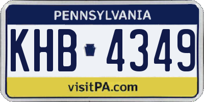 PA license plate KHB4349