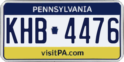 PA license plate KHB4476