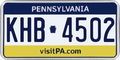 PA license plate KHB4502