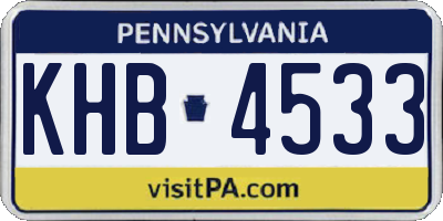 PA license plate KHB4533