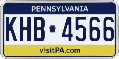 PA license plate KHB4566