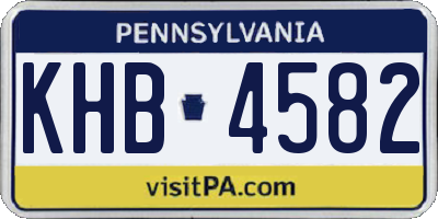 PA license plate KHB4582