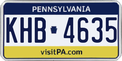 PA license plate KHB4635