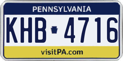 PA license plate KHB4716