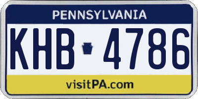 PA license plate KHB4786