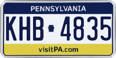 PA license plate KHB4835