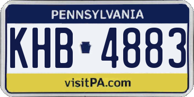 PA license plate KHB4883