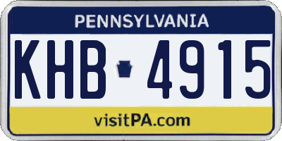 PA license plate KHB4915