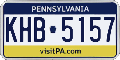 PA license plate KHB5157
