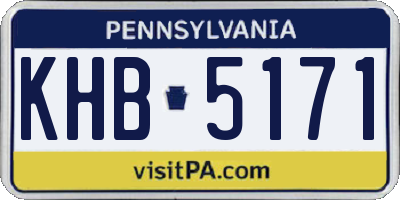 PA license plate KHB5171