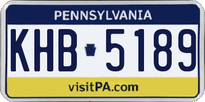 PA license plate KHB5189