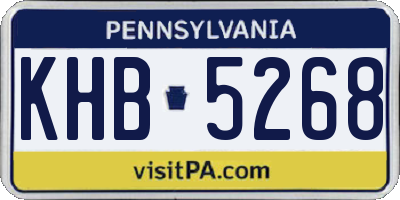 PA license plate KHB5268