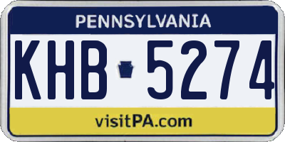 PA license plate KHB5274