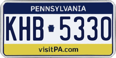 PA license plate KHB5330