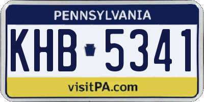 PA license plate KHB5341
