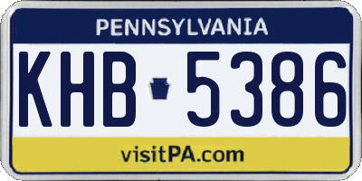 PA license plate KHB5386
