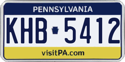 PA license plate KHB5412