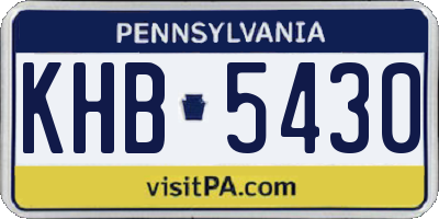 PA license plate KHB5430