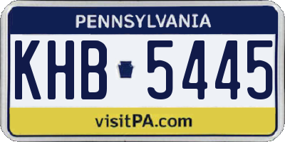 PA license plate KHB5445