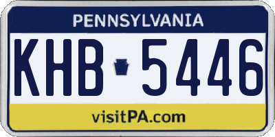 PA license plate KHB5446