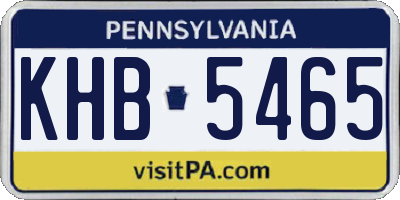 PA license plate KHB5465