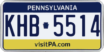 PA license plate KHB5514