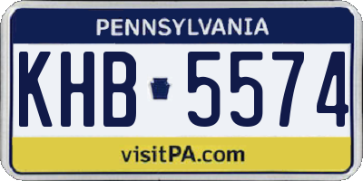 PA license plate KHB5574