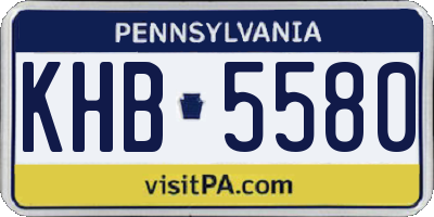 PA license plate KHB5580