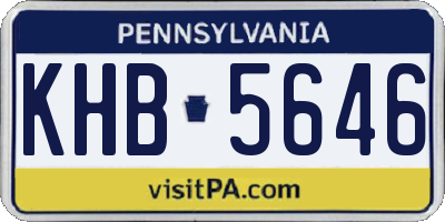 PA license plate KHB5646
