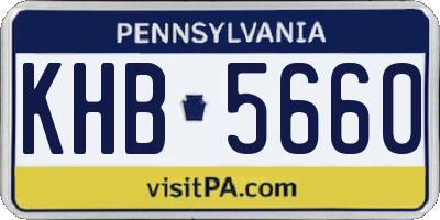 PA license plate KHB5660