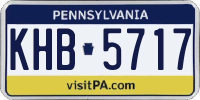 PA license plate KHB5717