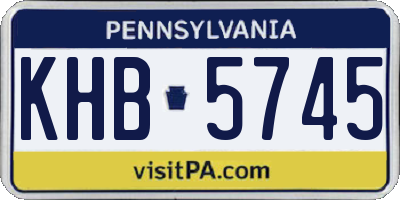 PA license plate KHB5745