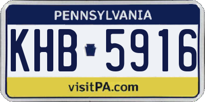 PA license plate KHB5916