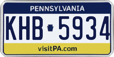 PA license plate KHB5934