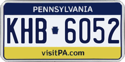 PA license plate KHB6052