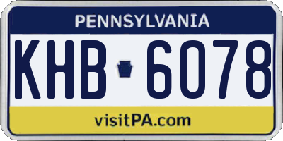 PA license plate KHB6078